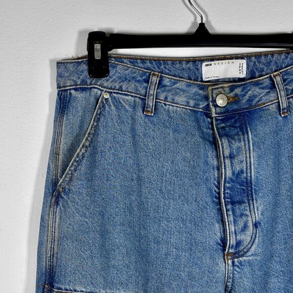 ASOS Design Double Knee Denim Baggy Jeans Worker Pants W 32" L 32" Like New - Picture 5 of 16